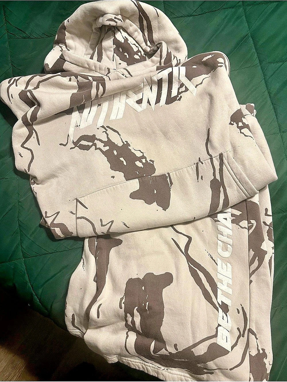 Camo Hoodie in White & Brown 10